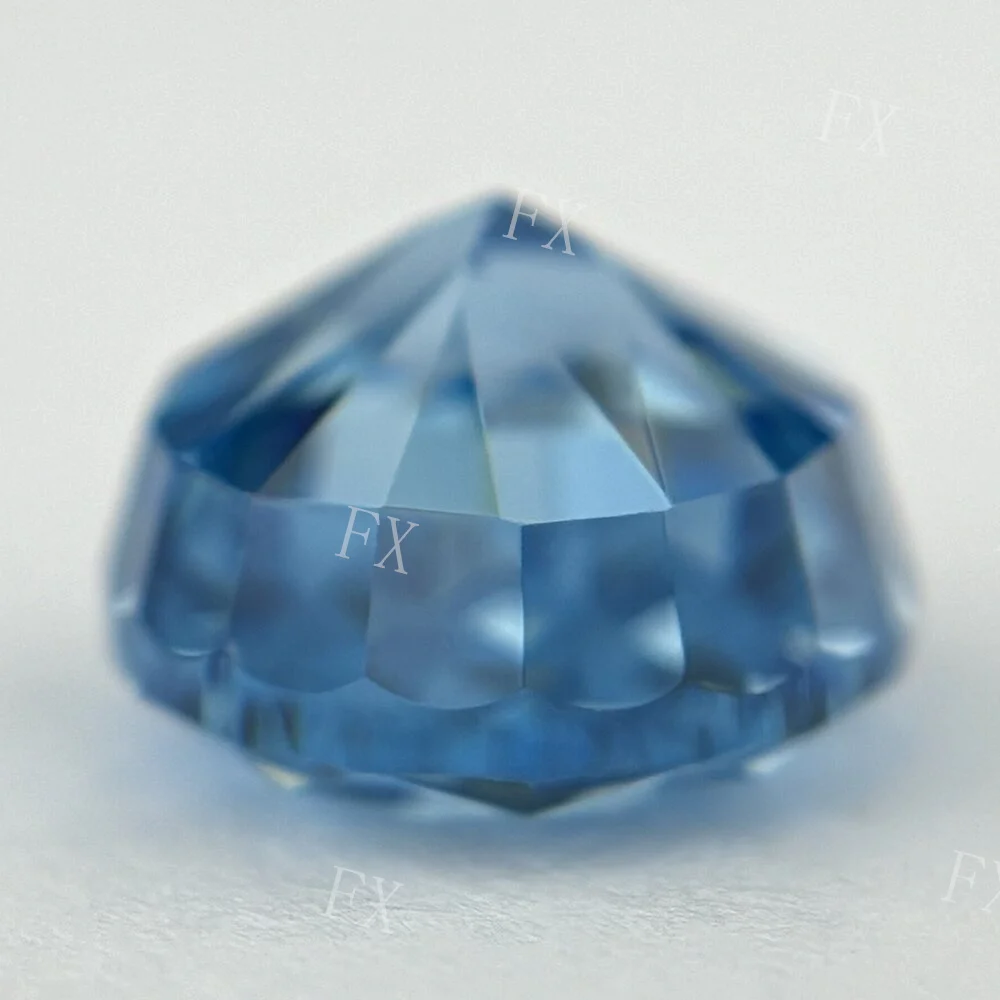 M-Blue Round Crushed Ice Cut Cubic Zirconia Stone 5A 5~10mm Zircon Loose CZ Synthetic Gemstone