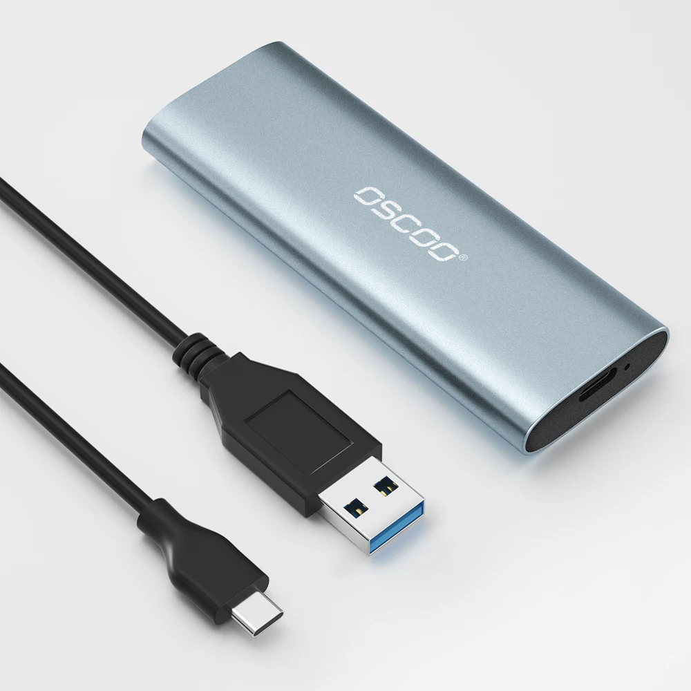 OSCOO-M.2 NVMe Gabinete Externo SSD, Adaptador de Alumínio, USB C 3.1, M-Key, Compatível com Ssd 2230, 2242, 2260, 2280, 10 Gbps