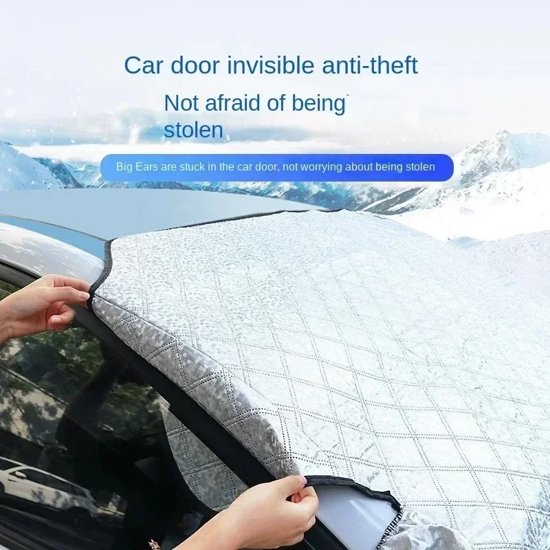 Universal Car Front Rear Windshield Anti Snow Ice Protector Cover with Magnetics for SUV  Durable Magnetic Cloth Mat Anti Thief