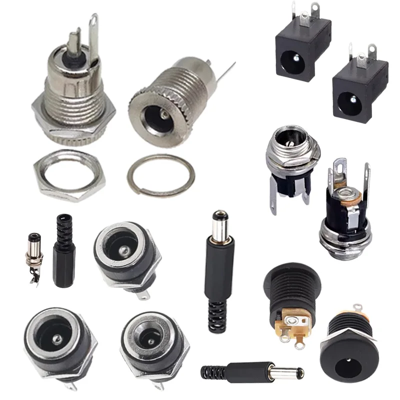 10Pairs DC Power Socket 5.5x2.1mm 5.5x2.5mm Female Jack Panel Mount DC Power Plug DC Connector