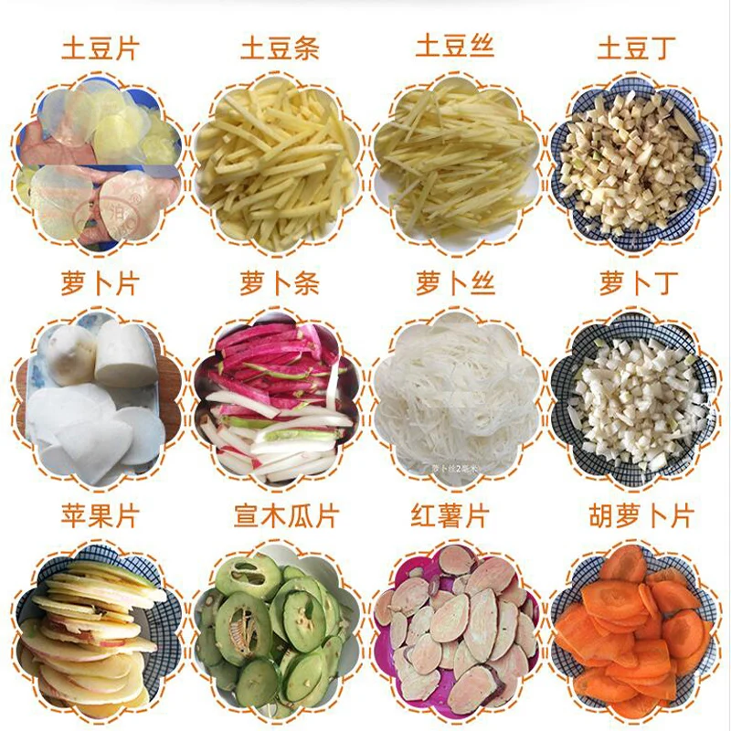 Automatic Multi-function Vegetable Cutting Machine For Potatoes Carrots Onions Cabbage Eggplants Shredder Slicer Machine