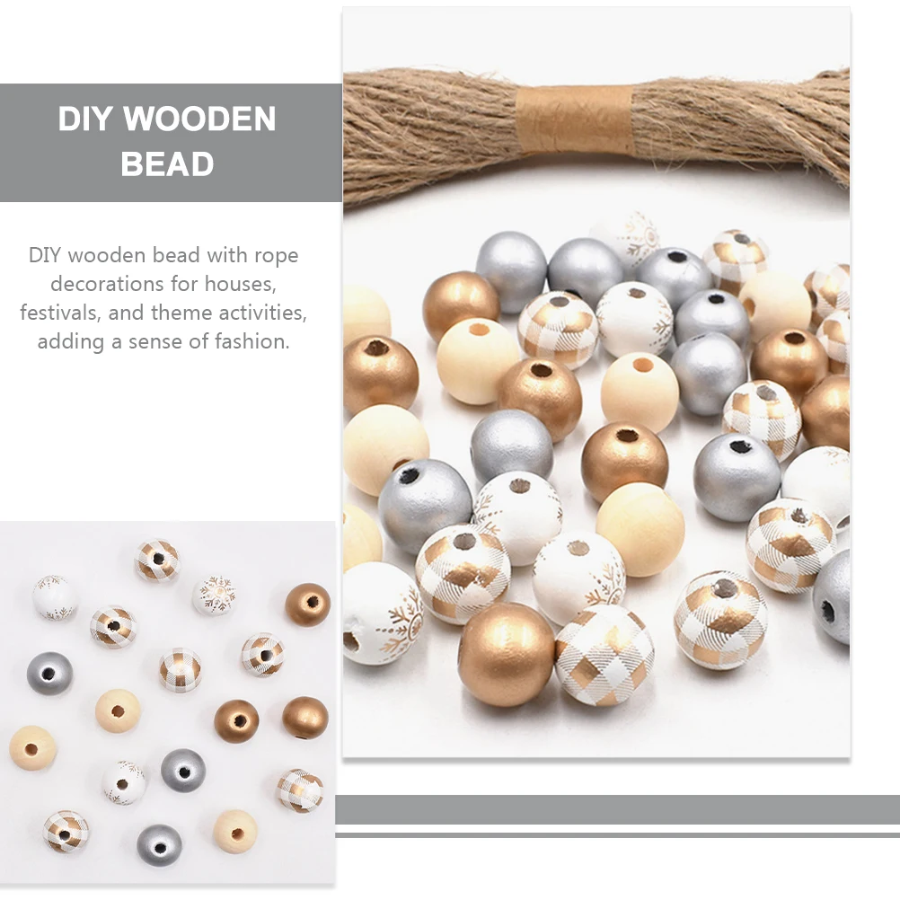 

1 set Wooden DIY Set Round Christmas Jewelry Making Supplies Decor Wooden Beads Windmill Projects Holiday