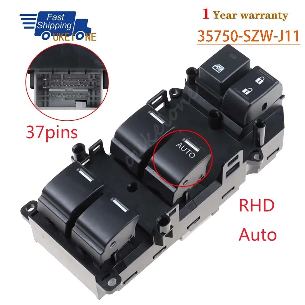 

35750-SZW-J11 для Honda Accord 2008-2011, передний правый главный электрический переключатель стеклоподъемника со стороны водителя, детали кнопки управления