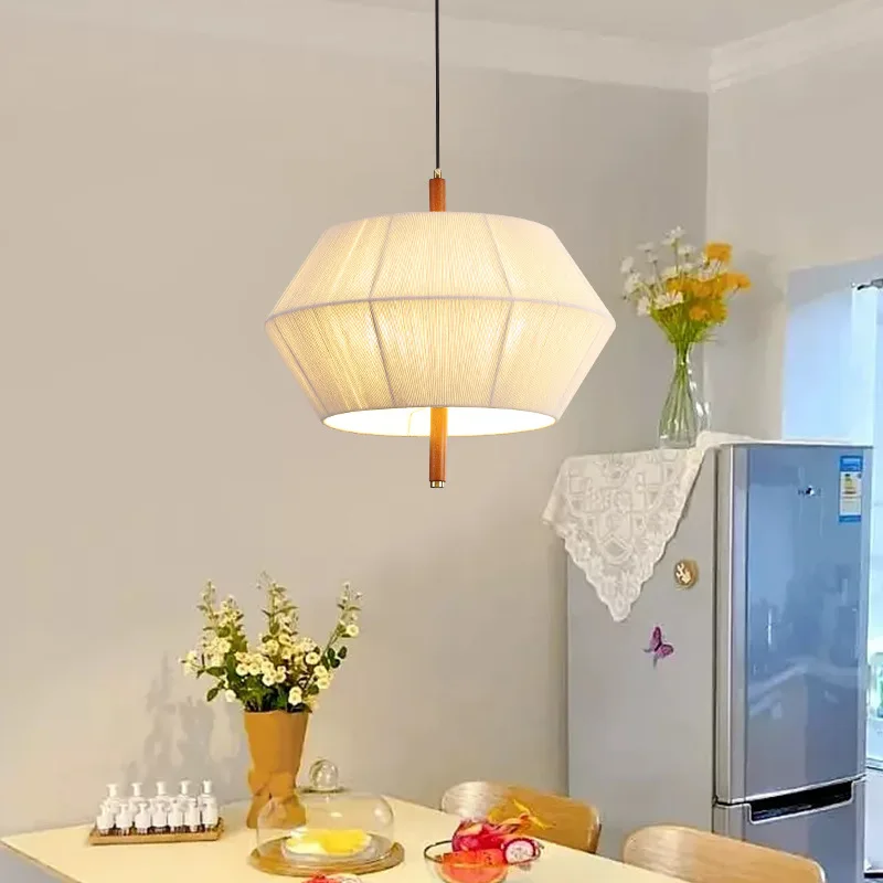 الوسابي نمط الرجعية القطن والكتان الثريات النمط الياباني B & B فندق غرفة الشاي دراسة الجوز اللون مطعم جزيرة الإضاءة #2