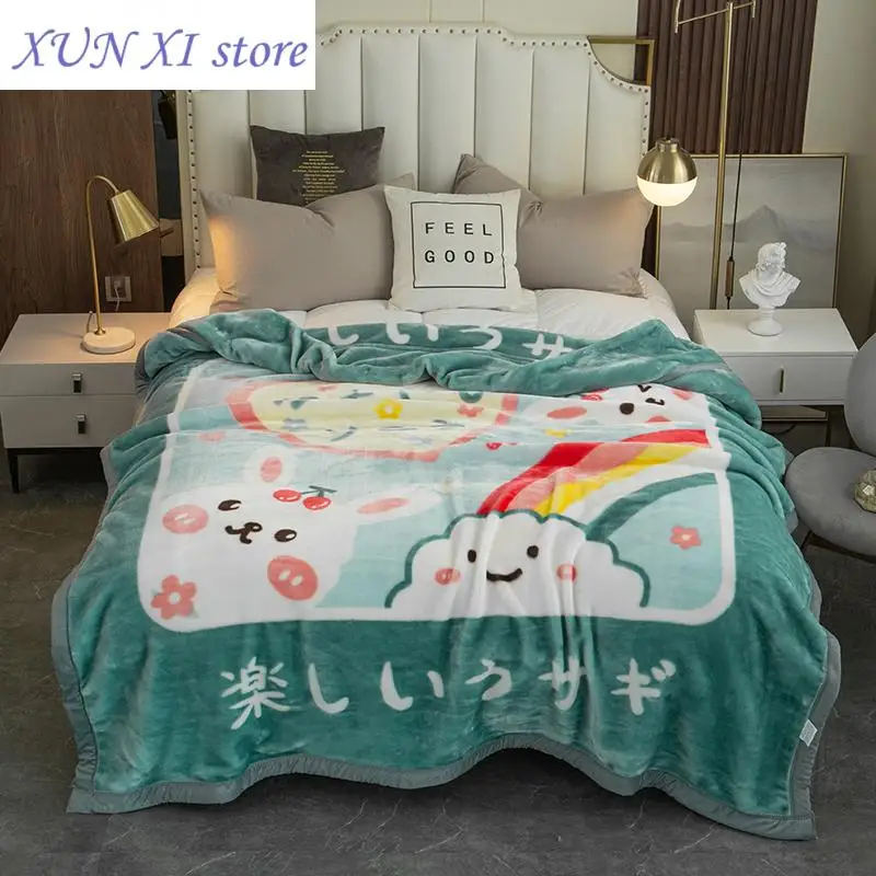 New Fleece Blanket Heavy Korean Mink Blanket 150x200cm Soft and Warm Thick Raschel Mink Blanket for Autumn,Winter,Bed,Home