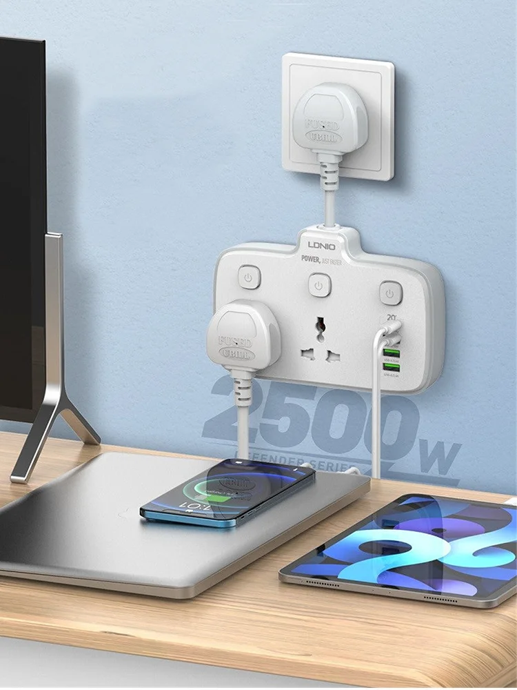 LDNIO Power Strip With Switch 2AC Output 4USB Electrical Socket Extension Multiple Plug Surge Protector Universal Travel Adapter