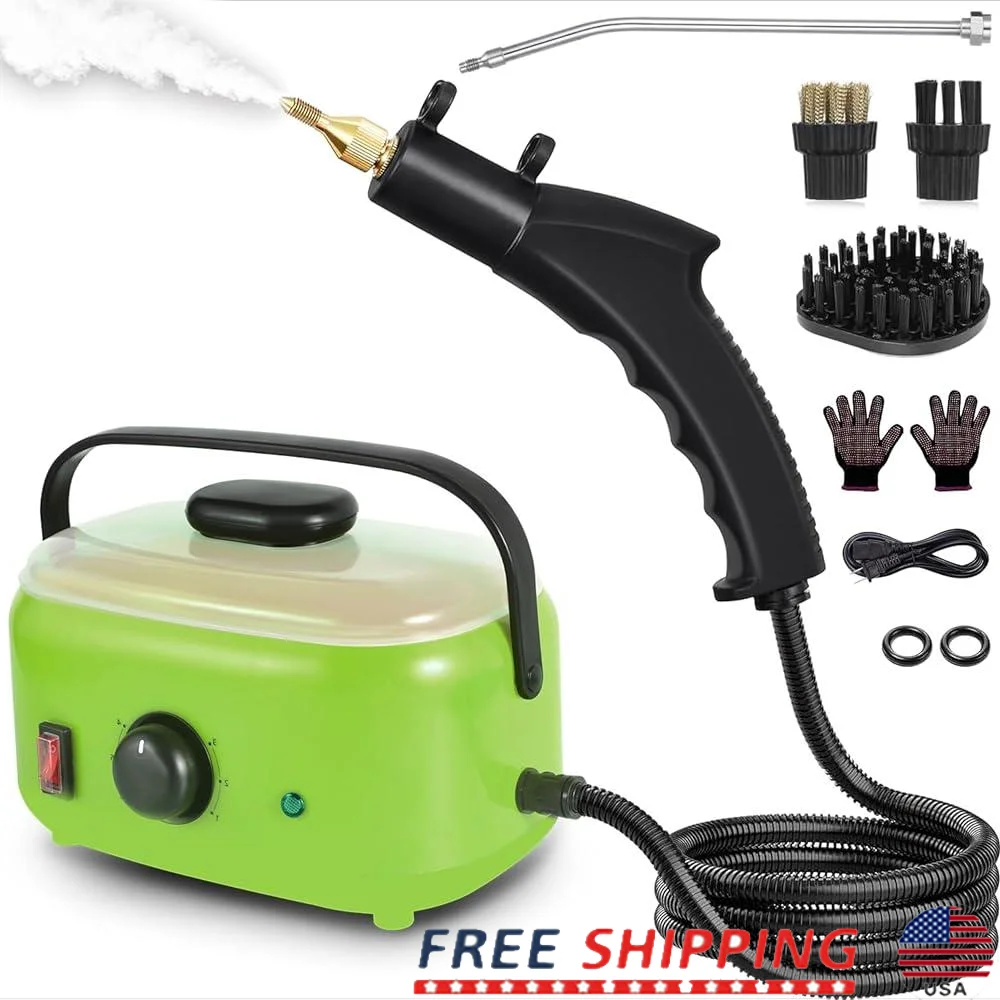 Handheld Steam Cleaner 2500W High Pressure Multi Surface Portable Steamer with Steam Hose and Brush Heads Deep Cleaning