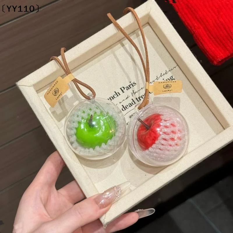 Creative Realistic Keychain 3D Fruit Key Holder Backpack Car Keyrings Fruit Rearview Mirror Pendant Decoration Gifts〔YY110〕