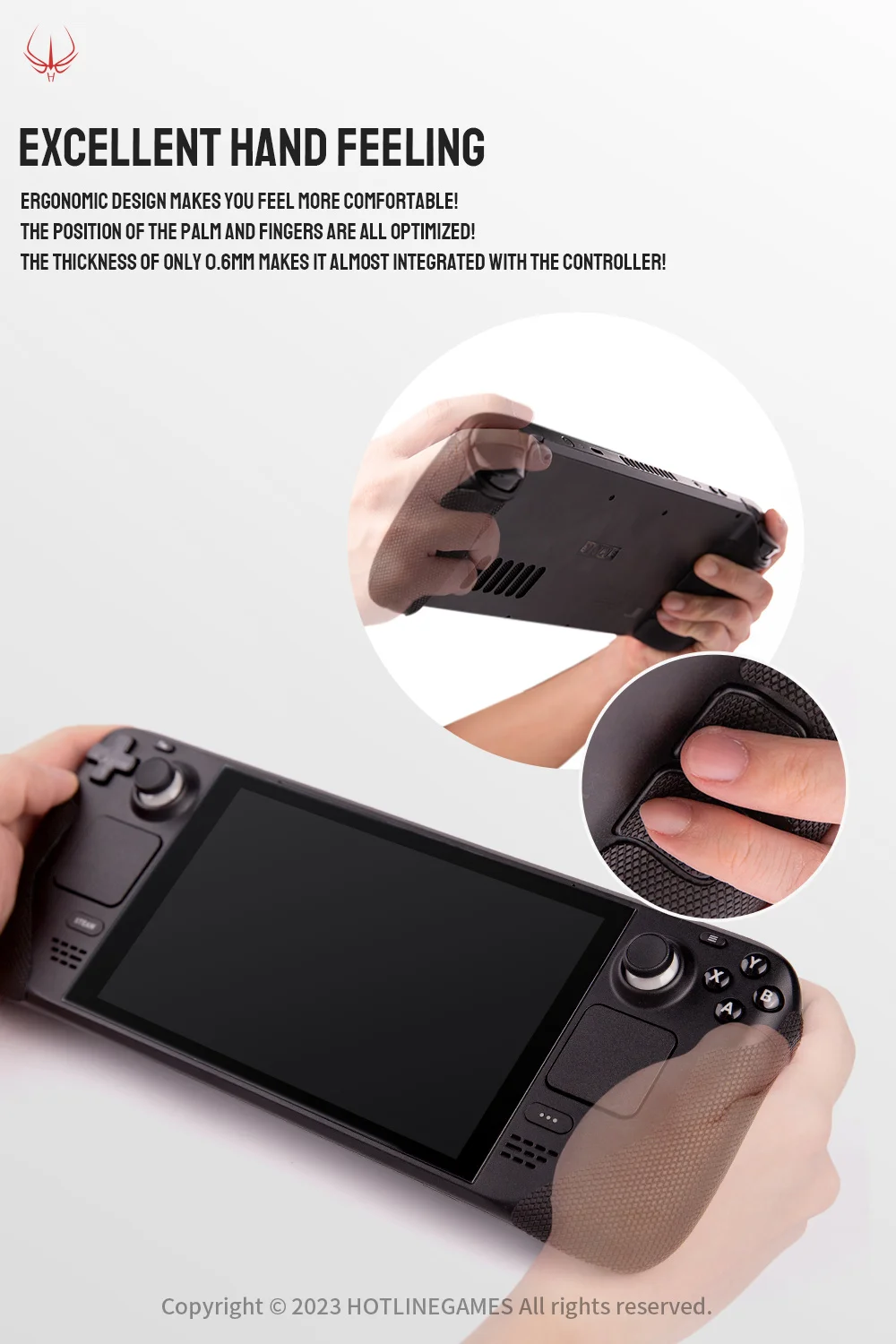 HOTLINE GAMES 2.0 PLUS Controller Grip Tape Compatible with Steam Deck Handle Grips,Non-slip,Sweat-Absorbent(Classic Version)
