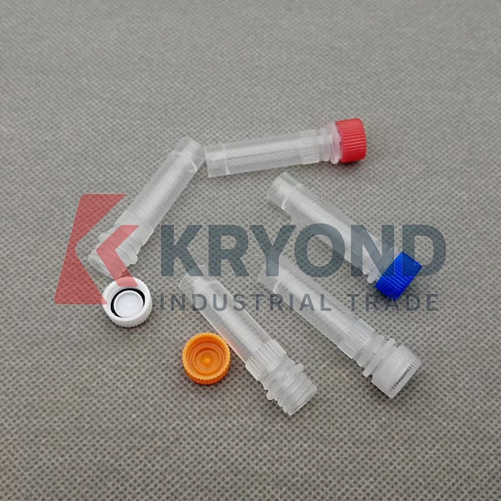 100pcs 1.5ml Plastic Freezing Tubes Flat Bottom Sample Cryovial Centrifuge Tube with Gasket Original Product
