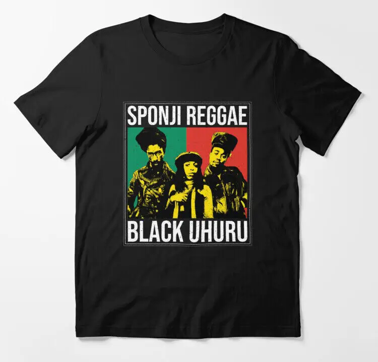 Sponji Reggae Live 84 Classic TShirt Black Uhuru Jamaica Rastafarian Lion Reggae