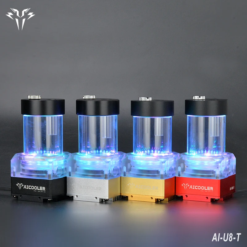 Socooler  Water cooler PC Pump With 100mm Reservoir  RGB Light High Power Flow Rate 1200L/H DC12V Aluminum Alloy+Acrylic+POM DIY