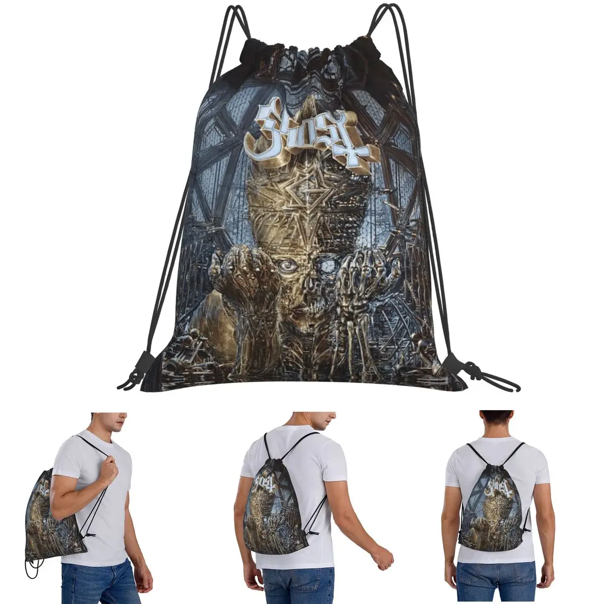 IMPERA Ghost Heavy Metal Band Backpacks Casual Drawstring Bags Sundries Bag Book Bags for Man Woman Students