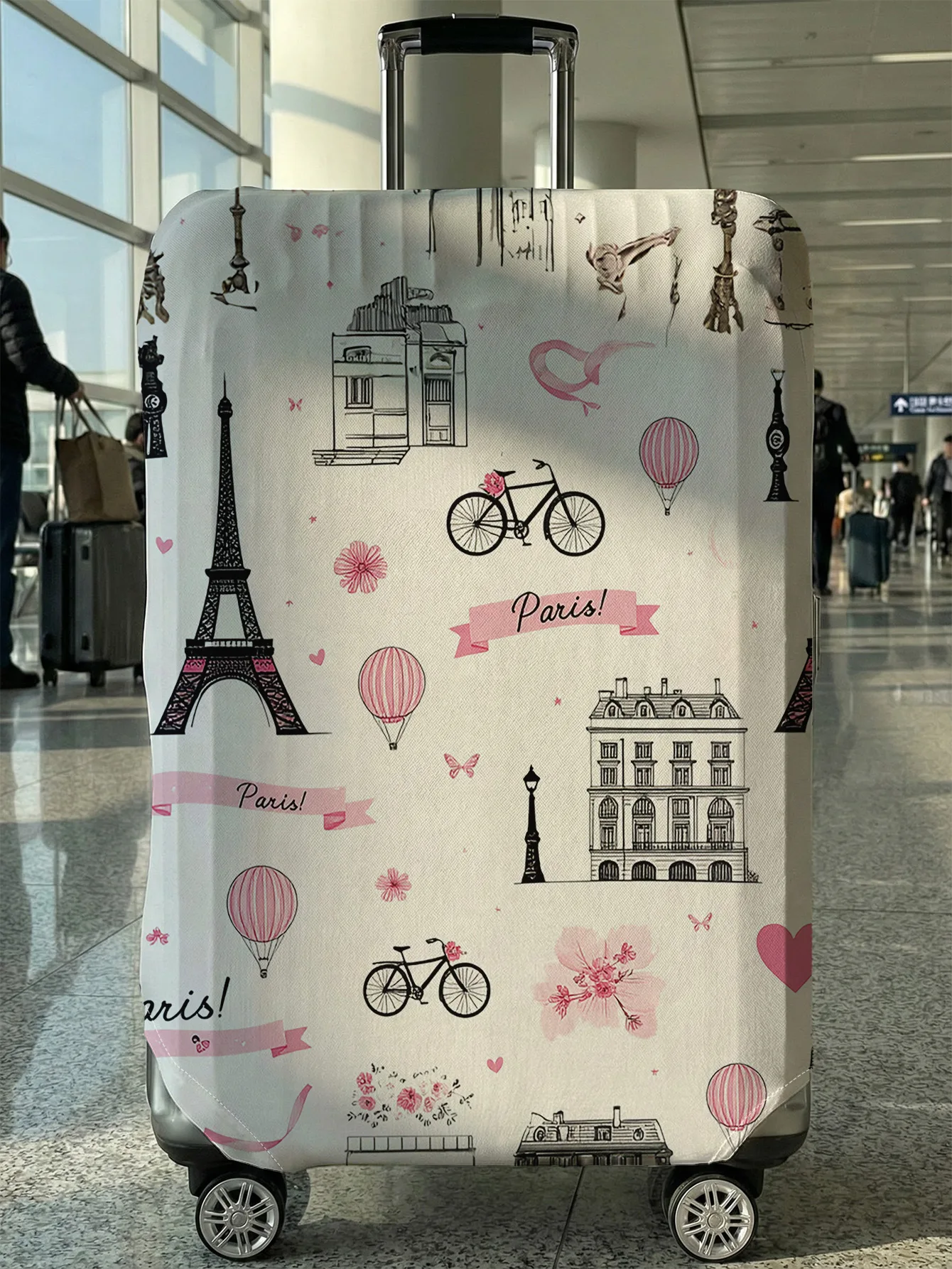 

Eiffel Tower City Fashion Luggage Protective Cover, suitable for 18-32 inch luggage covers, luggage handle gloves, travel access