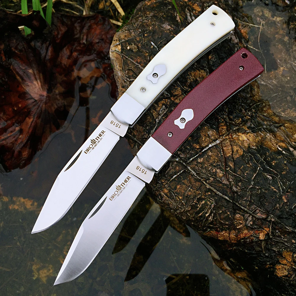 [Minghong Brother1518 ] Slip Joint Folding Knives Pocket Modern Traditional Classic Knife Camping tactical Survival Knife Tool