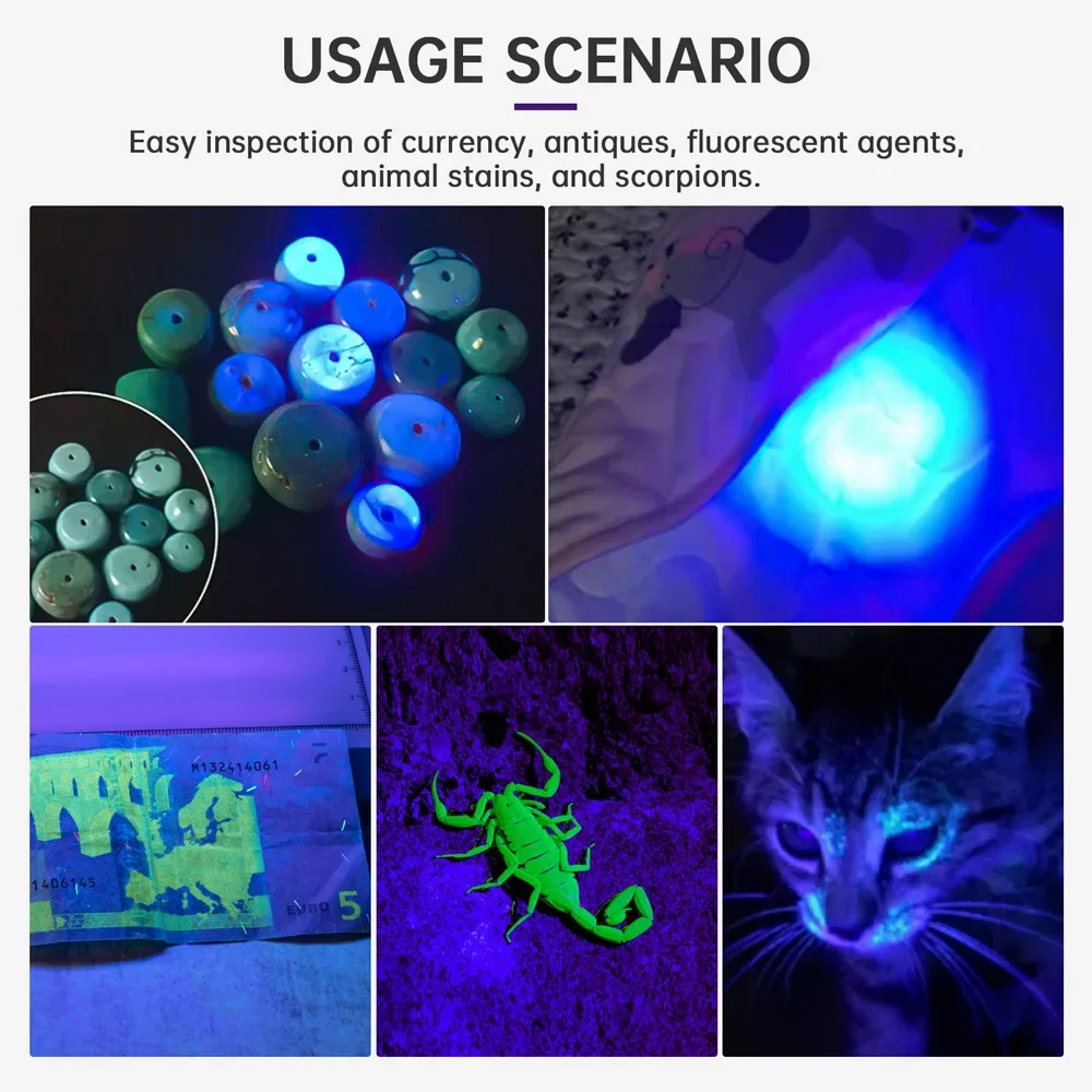 Sofirn SF16 UV Flashlight 365nm SST08 Portable 18650 USB C Rechargeable Ultraviolet Torch for Detection/Pet/Urine/Stains IPX8