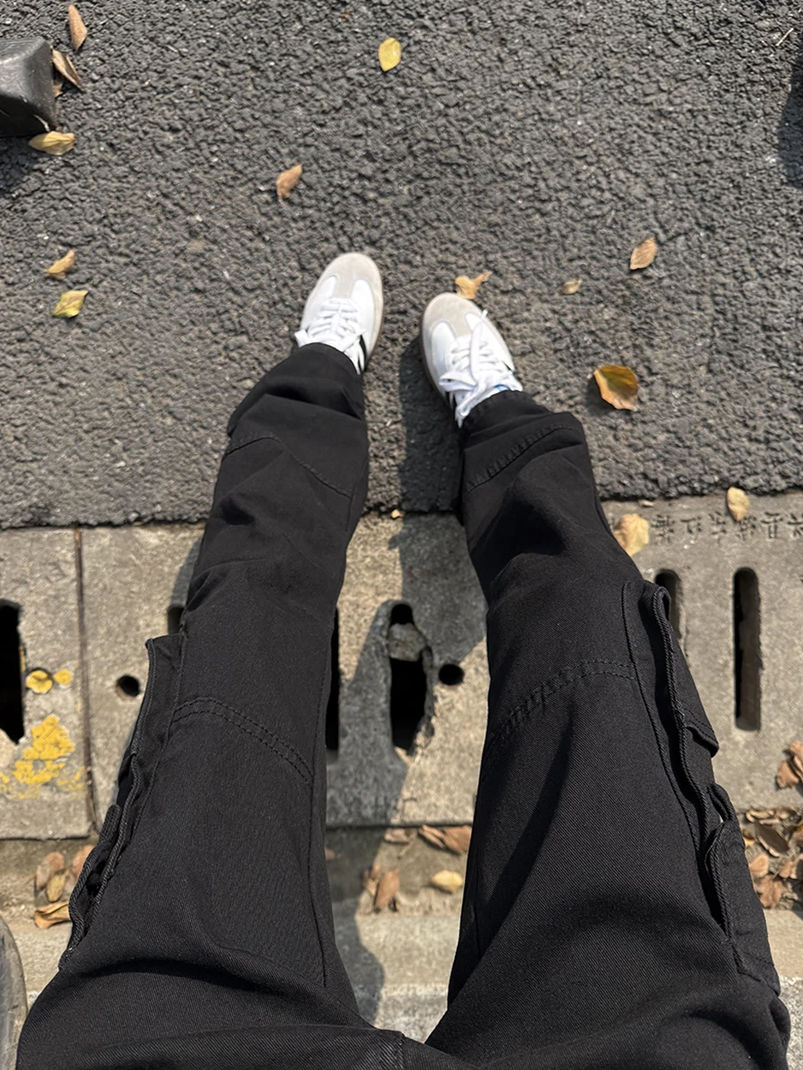 

Bla Workwear Jeans Men's Autumn Winter Cleanfit Flared Pants Large ket American High Street Straight Leg Long Trousers