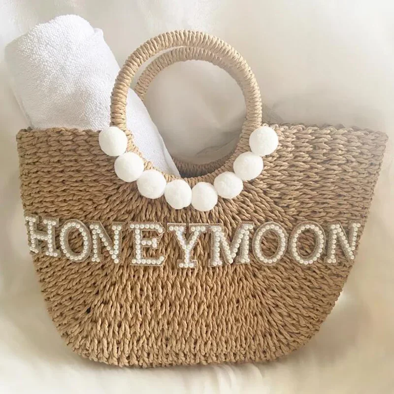 Honeymoon Bride Mrs Wifey bag wedding  Bridal Shower Newlywed couple just married Cruise Beach pool boho rustic travel gift