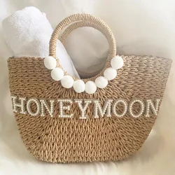 Honeymoon Bride Mrs Wifey bag wedding Bridal Shower Newlywed couple just married Cruise Beach pool boho rustic travel gift
