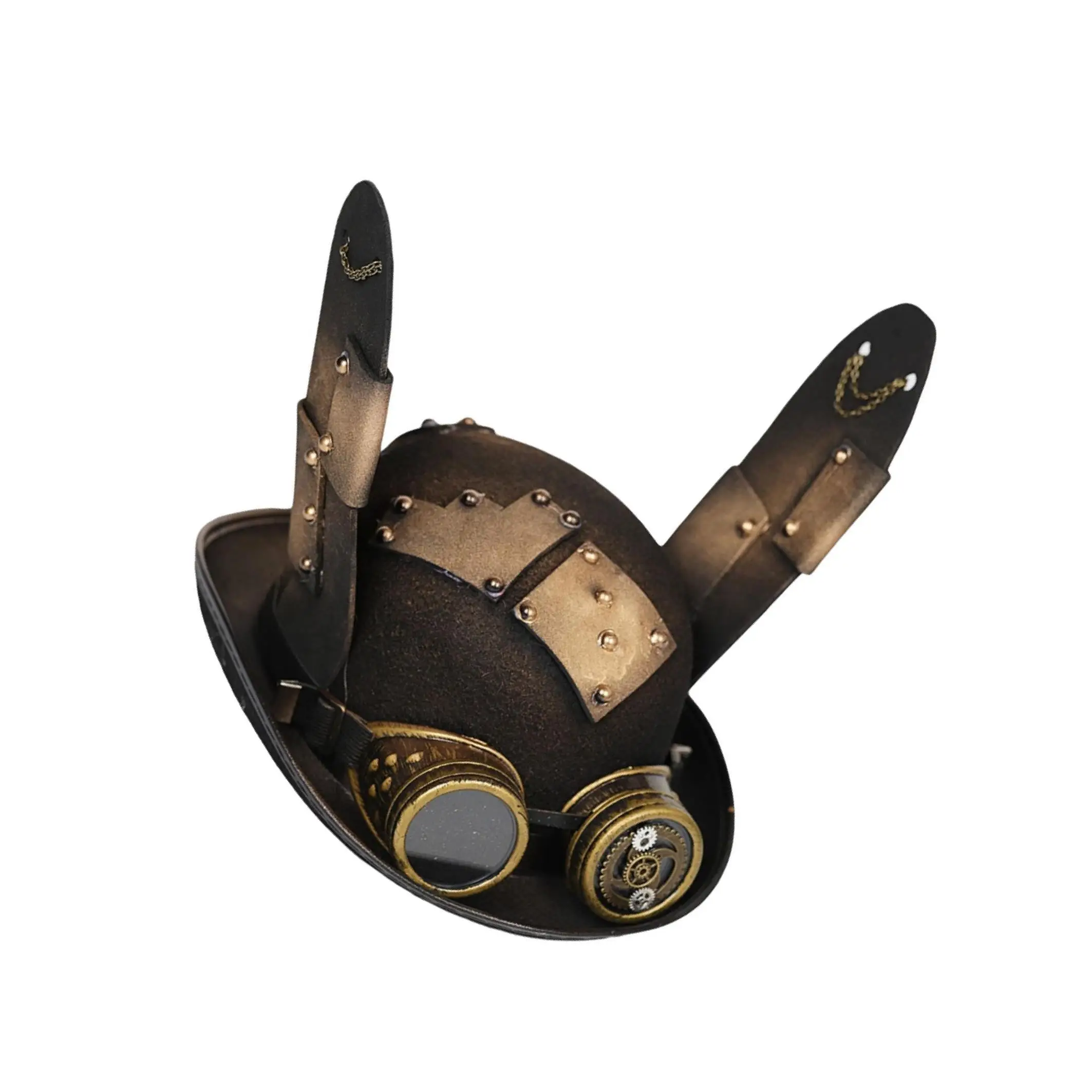 

Панк-готический цилиндр с очками, цветочным узором и элементами стимпанка для вечеринок в стиле джаз и на Хэллоуин