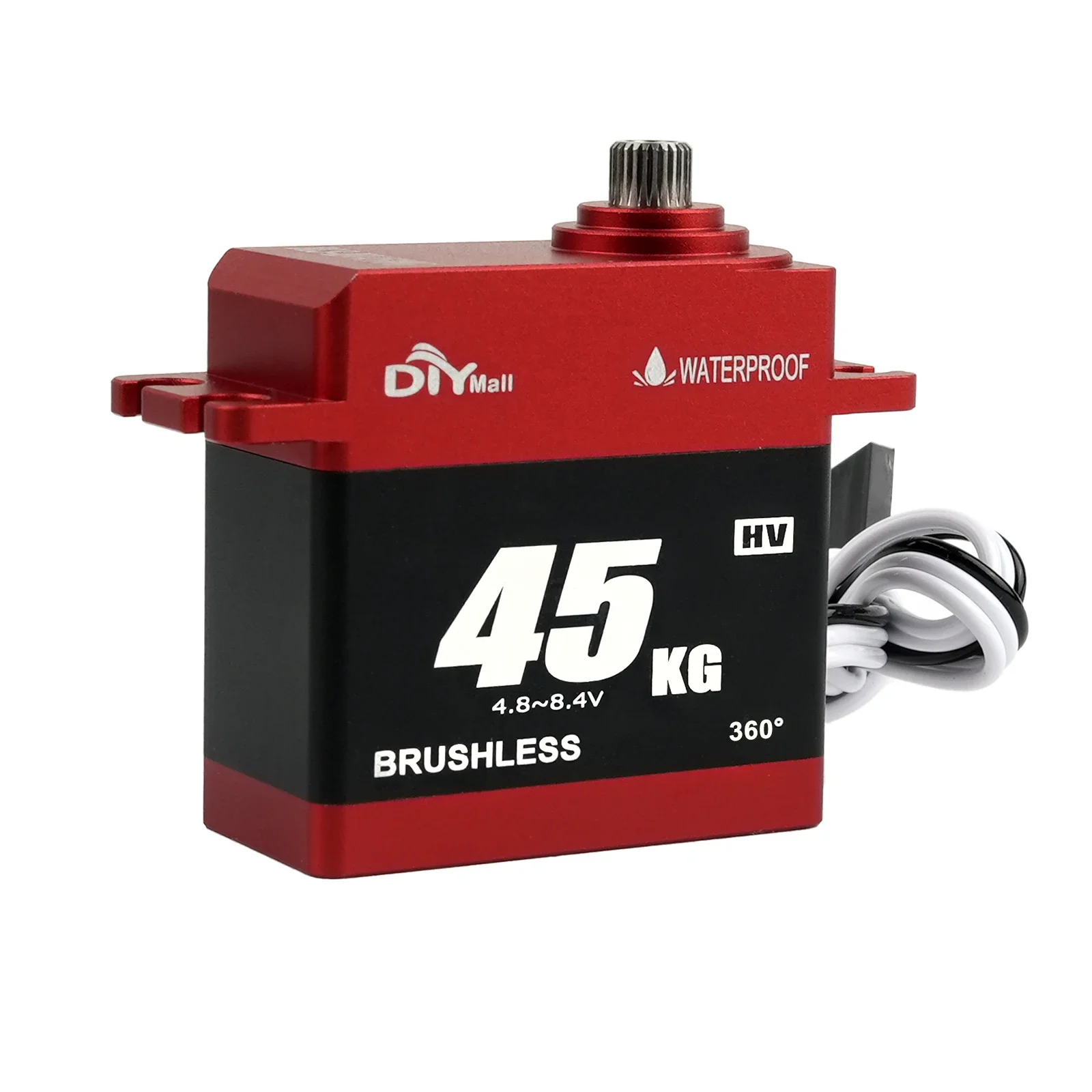 BLS-HV45MG 45KG Brushless Digital Servo HV 8.4V Caixa de alumínio Metal Gear 180/270/360 °   À prova d'água para robô de caminhão de carro RC