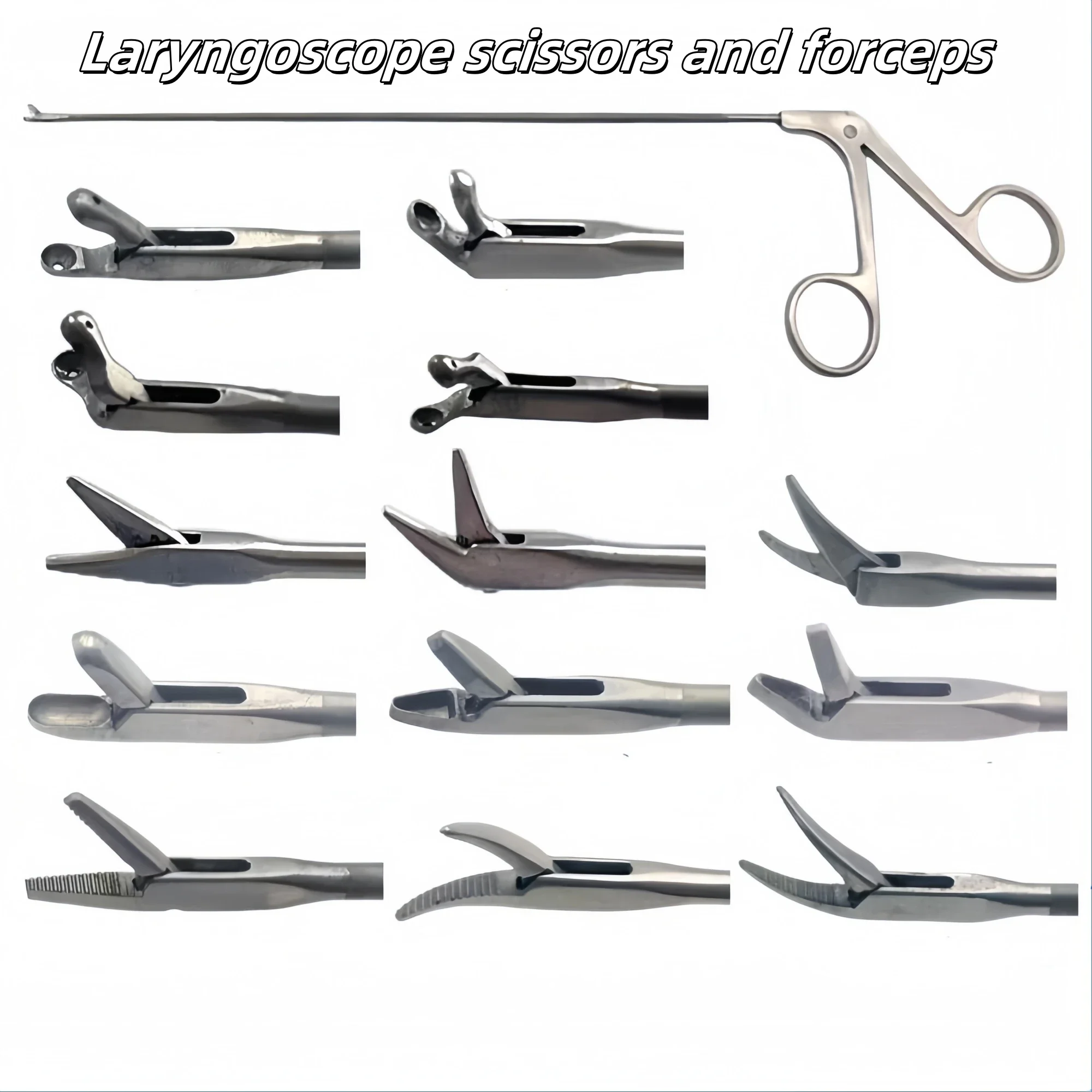 2026 New Laryngoscope Scissors Hypopharyngoscope Vocal Cords Polyp Forceps Cup Forceps Straight Curved Scissors Dissociator ENT
