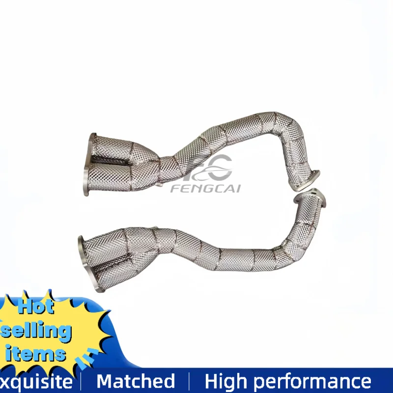 

High-flow Downpipe Exhaust for Porsche 718 GT4/GTS 4.0 2022 with OPF Exhaust Pipes Catalytic Converter with Heat Shield