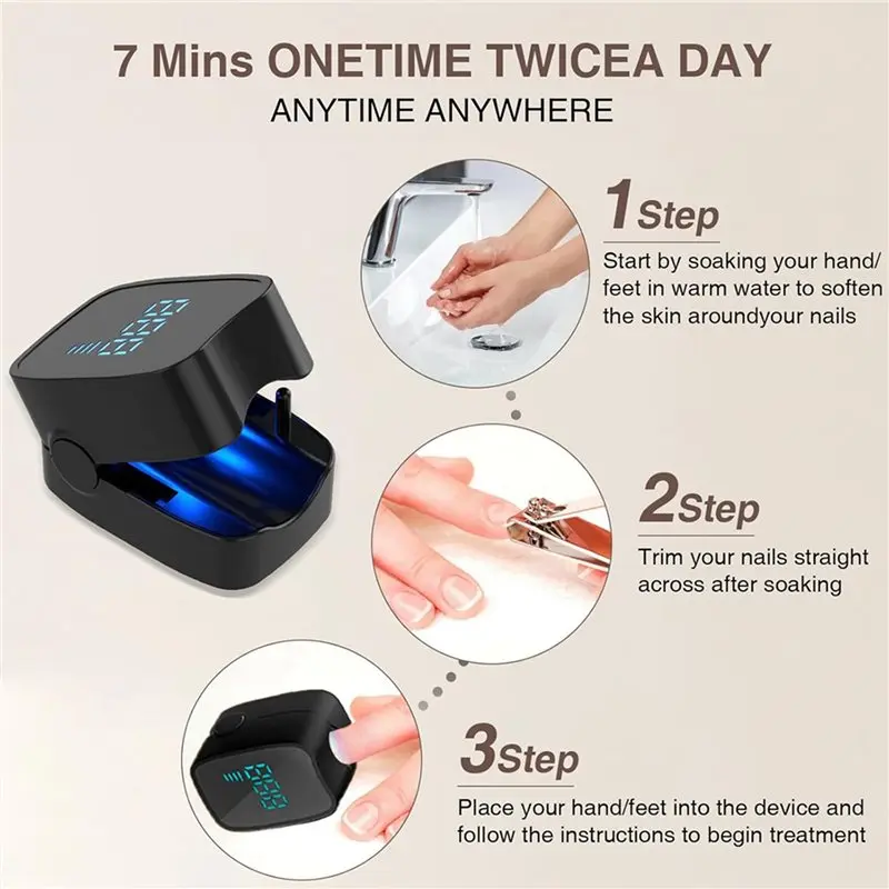 【POPULAR】2 dispositivos de tratamento de fungos nas unhas 905Nm infravermelho e laser LED azul de 470Nm, terapia eficaz de onicomicose preta