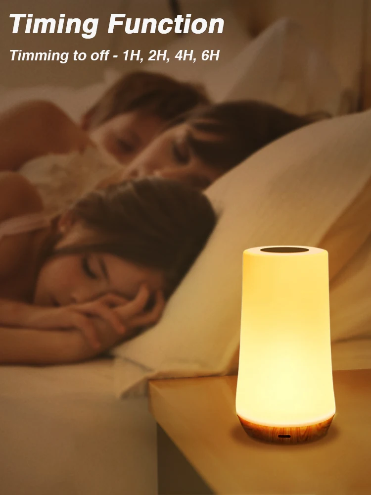 Luce notturna a LED 13 lampada da tavolo RGB che cambia colore telecomando Touch lampada da notte RGB ricaricabile luce da comodino dimmerabile