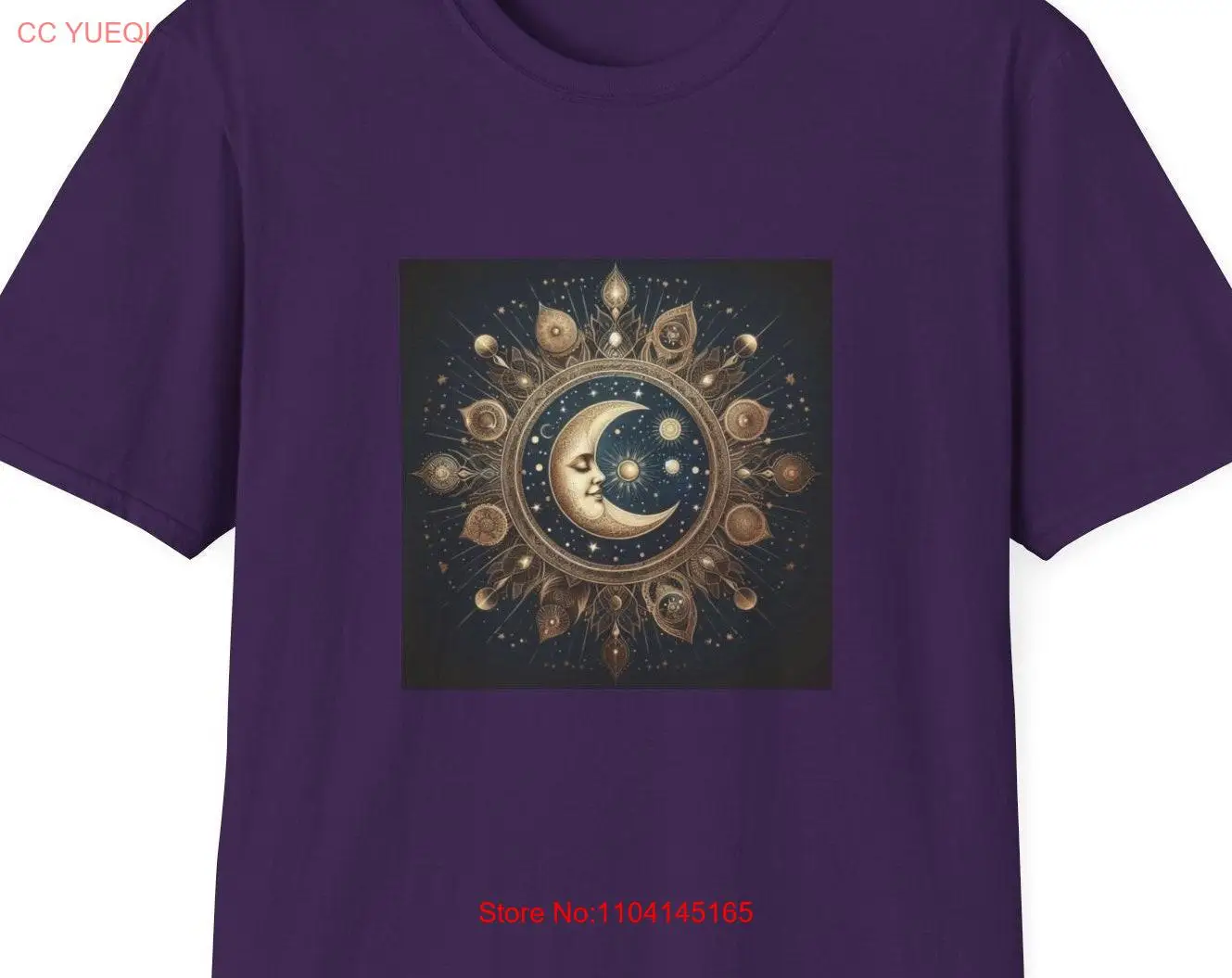 Cosmic Celestial T shirt Mystical Moon Stars Sun and Outer Space GifT long or short sleeves