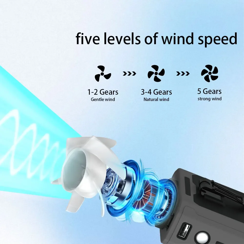 Ventilador de pescoço wearable ventilador de cintura portátil refrigerador de ar pessoal 5 velocidades ventilador de cintura para esporte ao ar livre viagem acampamento