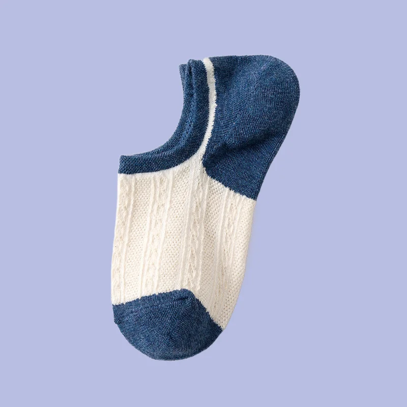 Chaussettes assorties en coton pour femmes, série de fleurs cachées, taille peu profonde, document tout match, printemps et été, nouveau bateau, 5/10 paires