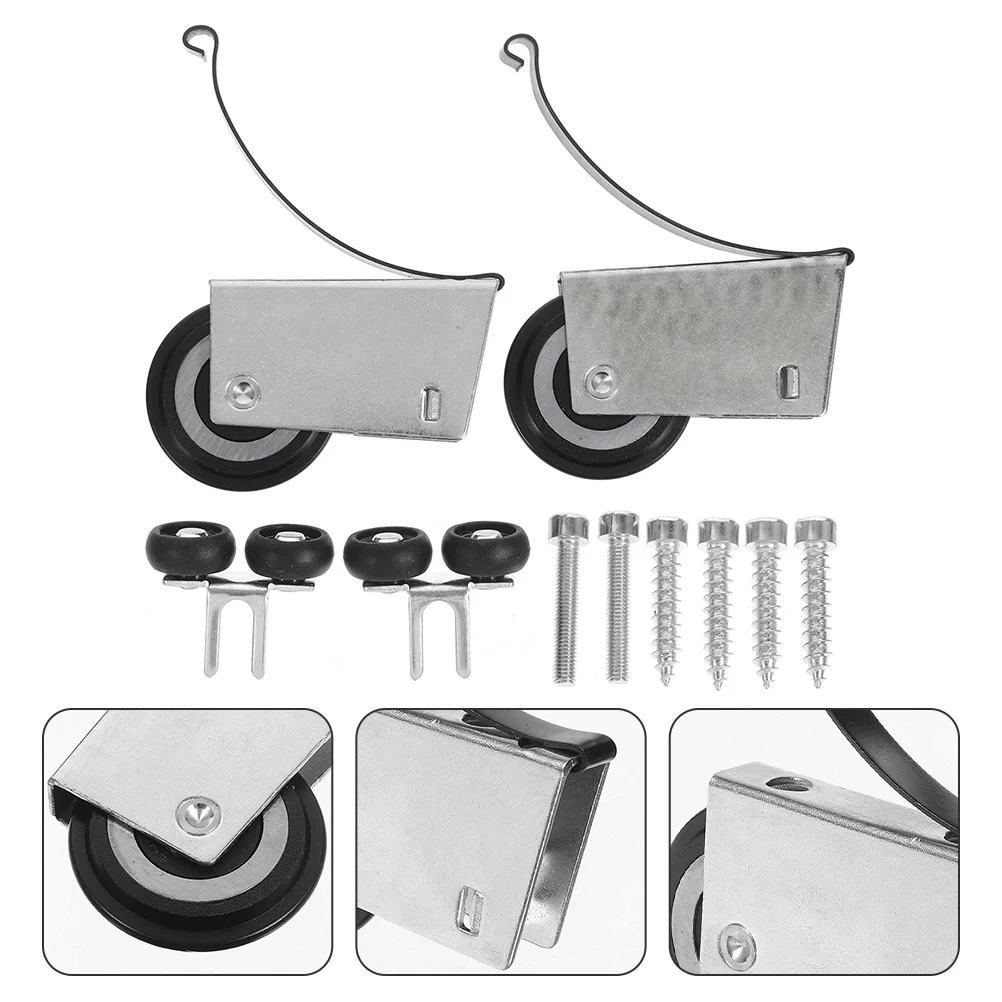 

2Sets Sliding Door Rollers Metal Pulleys Sturdy Smooth Edge Cabinet Glass Door Bearing Wheels Hardware Parts Metal Pulley