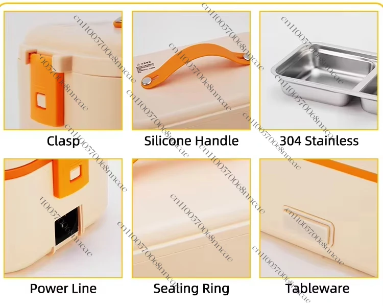 Stainless steel self heating electric lunch box portable food warmer 12V
