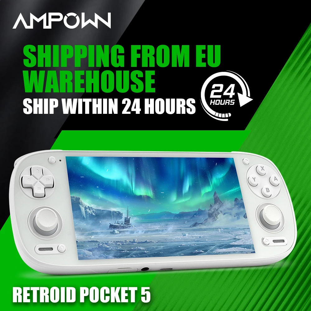 Magazzino UE AMPOWN Retroid Pocket 5 RP5 Android 13 Lettore di giochi portatile AMOLED 1080P Dispositivo portatile per videogiochi retrò 5.5''