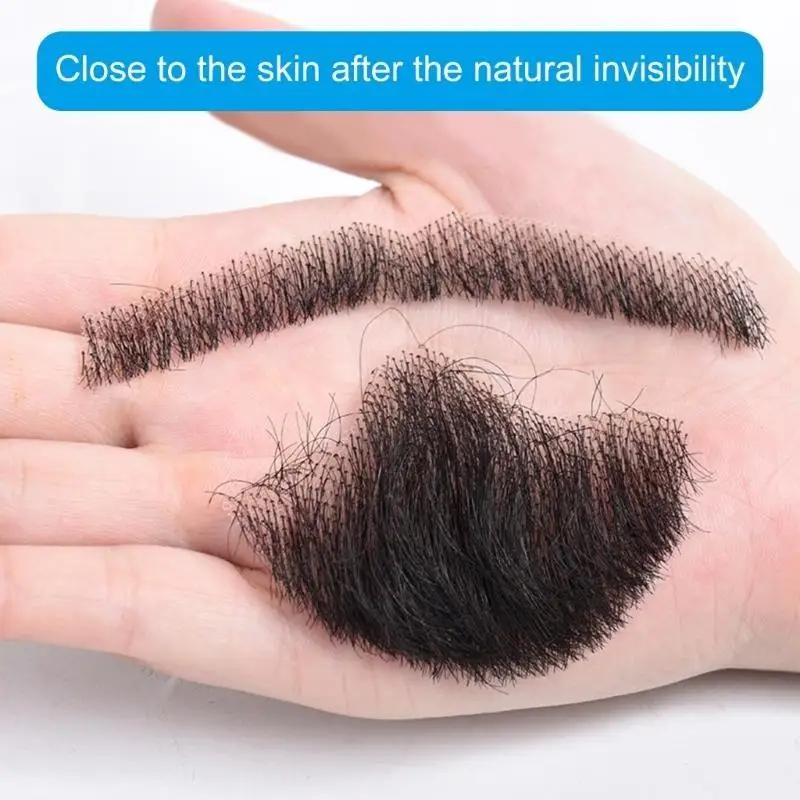 False Beard False Mustache Natural Looking Human Hair False Beard Realistic Costume Beard Halloween Cosplay Accessories