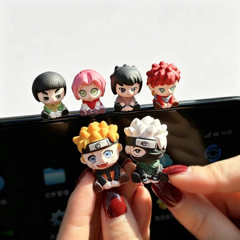 NARUTO Cartoon Niedliche Mini-Figuren Zubehör 2D DIY Harz Handgefertigtes Modell Auto Schreibtischdekoration Anime Merchandise Großhandel