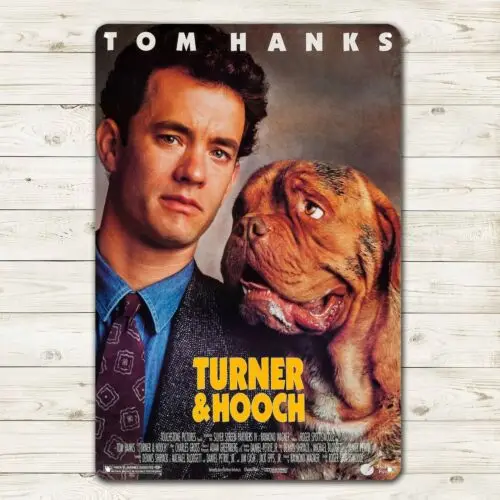 Turner & Hooch Tom Hanks Movie Metal Poster Tin Sign 20x30cm Collectable Plate  -Aluminum