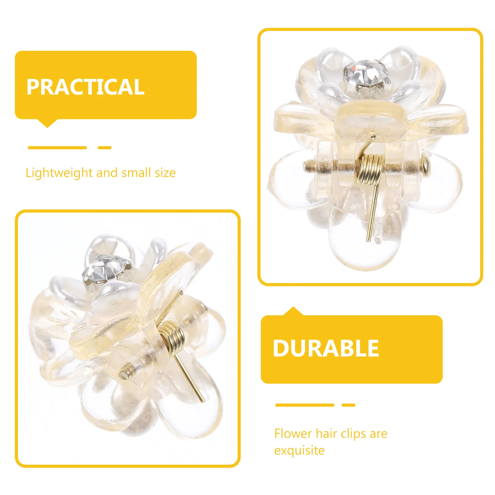 

10pcs Mini Flower Clips Small Claw Clips For Girls Fine Hair Lightweight Jaw Clip Party Wear Hair Accessories