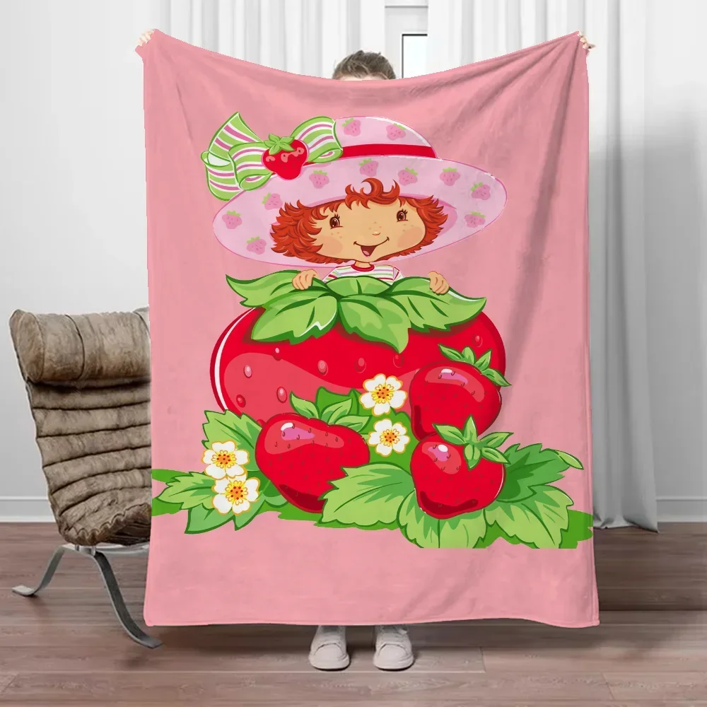 Strawberry Shortcake Microfiber King Size Throw Blanket for Sofa Luxury Home Interior Design Adult Knee Blanket