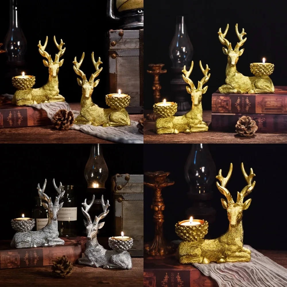 

Exquisite, stylish Nordic golden deer candlestick holders - Luxurious, stunning stag ornaments for your meditation space and liv