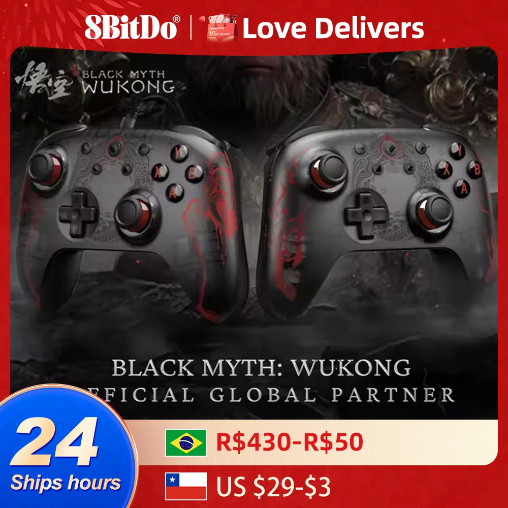 8BitDo Gamepads PC Black Myth Wukong Ultimate 2C Wireless or Wired Gaming Controller Windows 10 11 Steam Raspberry Pi Android