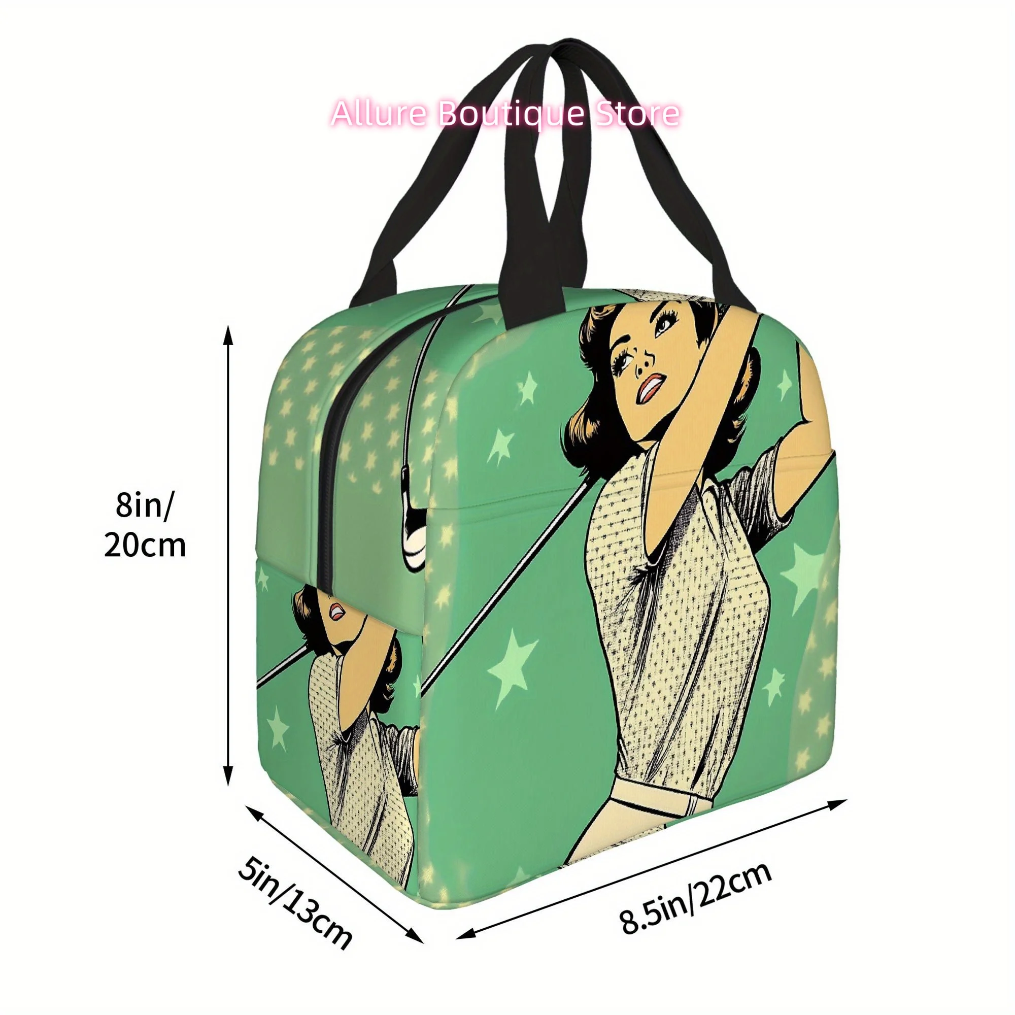 1pc, Golfing Woman in  Style. Printed Thermal Bag, Insulation Bag, Insulated Bag. Not for Food Contact. Suitable for Home, Resta