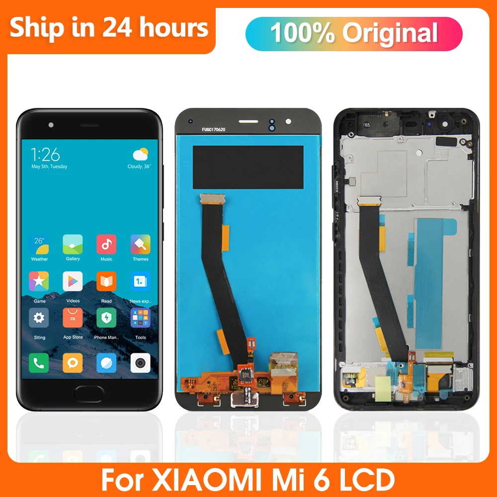 

5.15" For Xiaomi Mi 6 Lcd Display , with frame Screen Touch Glass Digitizer Sssembly For Xiaomi mi 6 Screen Replacement