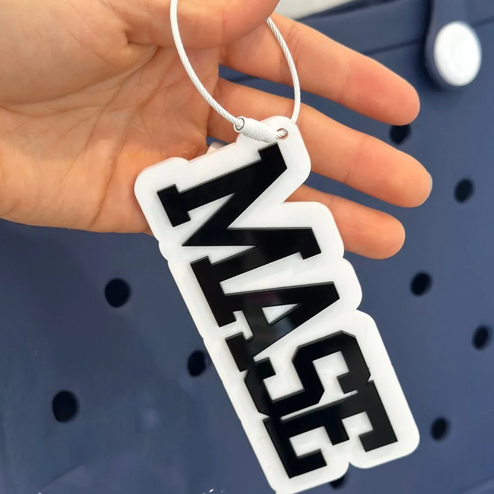 Custom acrylic keychain name tag kids sports bag name tag athletic bag tag boys backpack name tag boy name keychain image 4