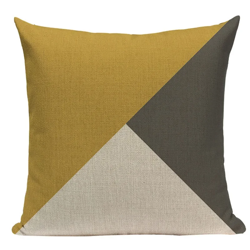 Nordic Style Gold Geometry Pattern Print Throw Pillow Case 45x45cm Cushion Cover for Sofa Car Decor