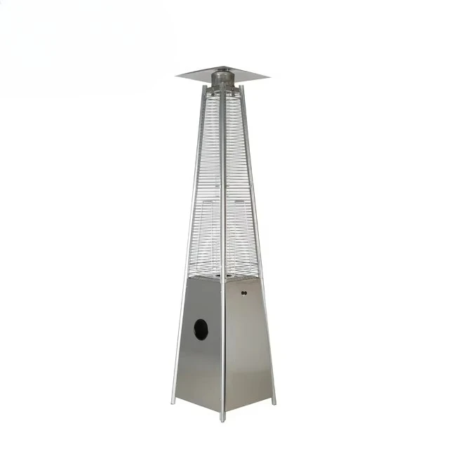 Outdoor glass tube patio pyramid gas flame heater