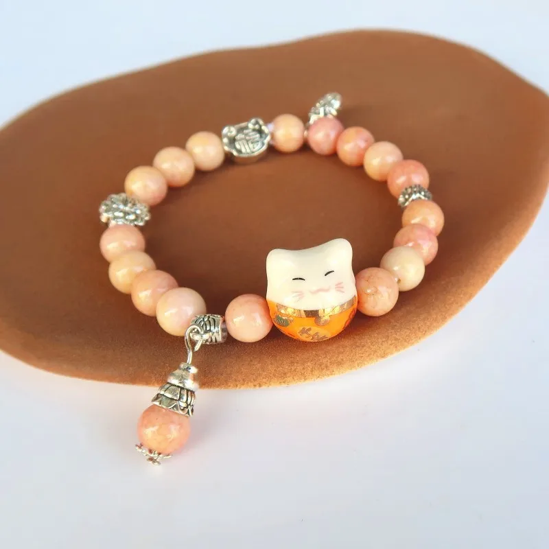 New Caicai Cat Lucky Bag Bracelet for Male and Female Students Children's Handstring Ceramic Jewelry Wholesale