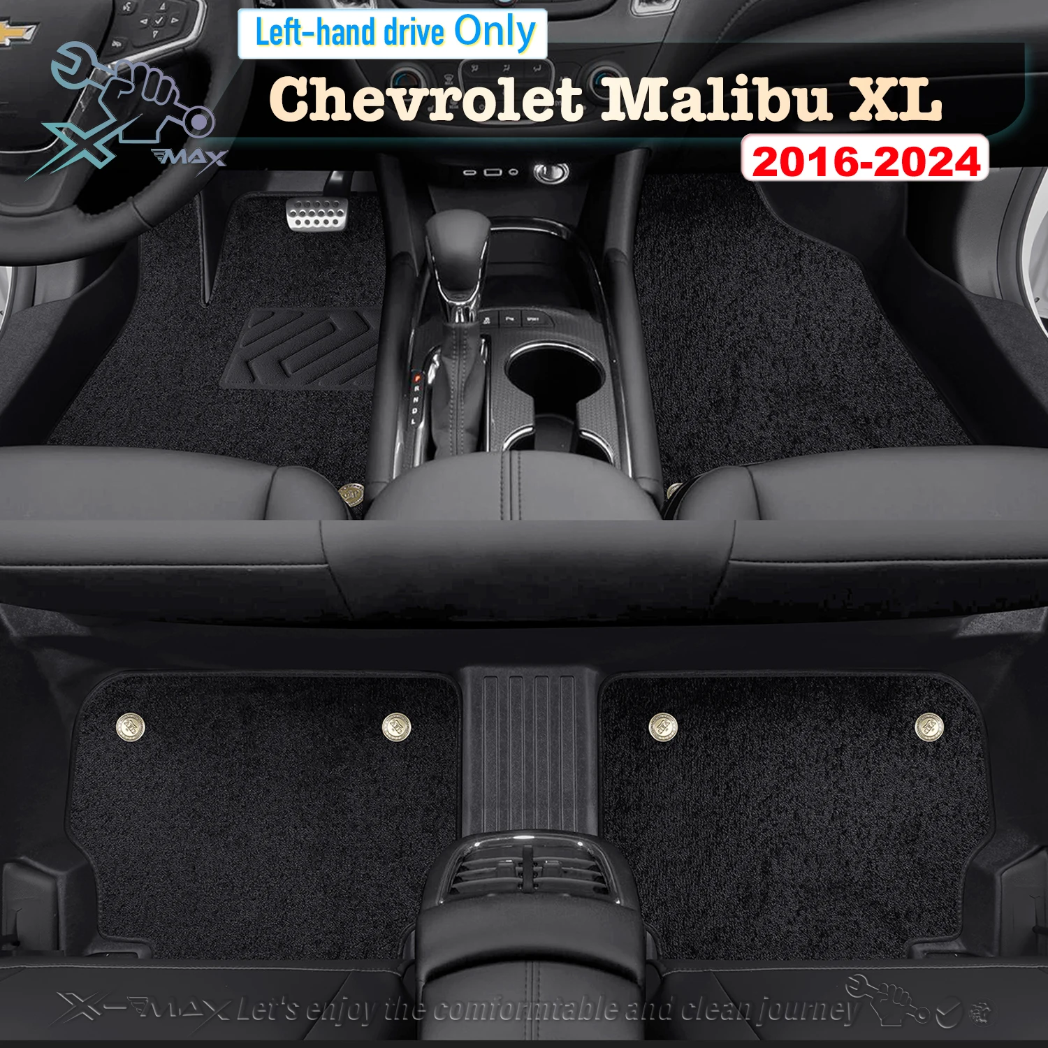 

Left-hand Drive Car Floor Mat For Chevrolet Malibu XL 2016-2024 Full Surround Foot Mat Automotive Floor Mat Floor Liner