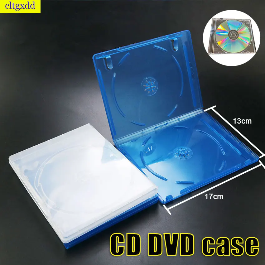 1PCS Slim DVD Case Clear Blue Game Movie CD Packing Portable Storage Case for Home Theater Movies Removable Cover Case